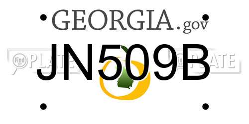 JN509B Georgia License Plate