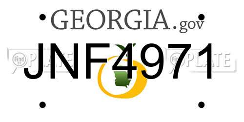 JNF4971 Georgia License Plate