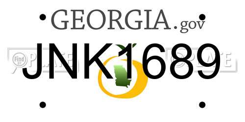 JNK1689 Georgia License Plate