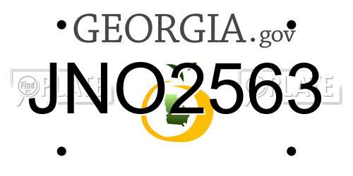 JNO2563 Georgia License Plate
