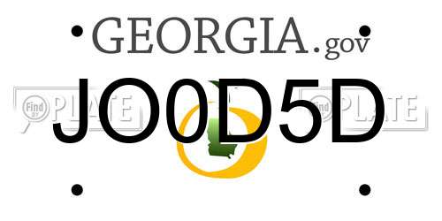 JO0D5D Georgia License Plate