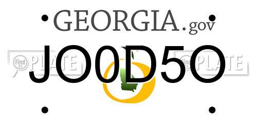 JO0D5O Georgia License Plate