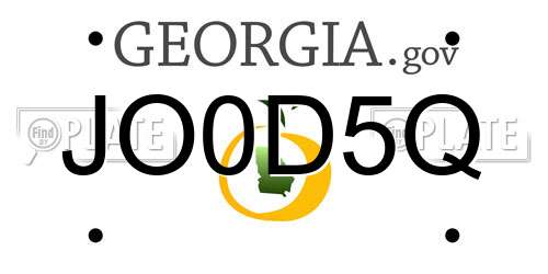 JO0D5Q Georgia License Plate