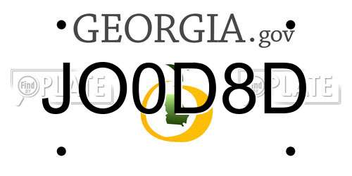 JO0D8D Georgia License Plate