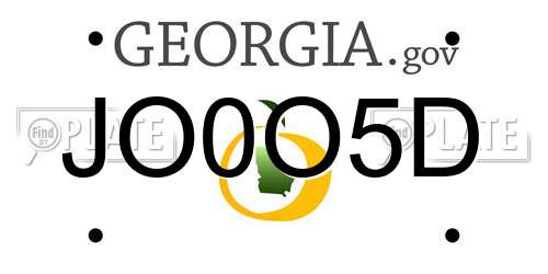 JO0O5D Georgia License Plate