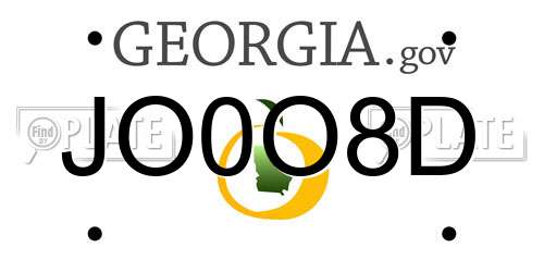 JO0O8D Georgia License Plate