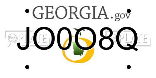 JO0O8Q Georgia License Plate