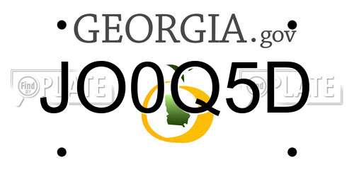 JO0Q5D Georgia License Plate