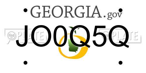 JO0Q5Q Georgia License Plate