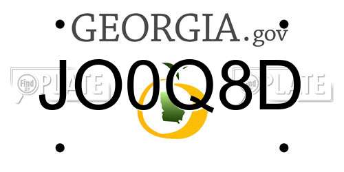 JO0Q8D Georgia License Plate