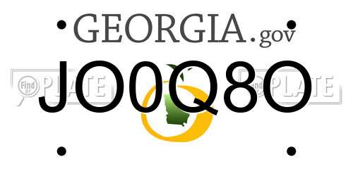 JO0Q8O Georgia License Plate