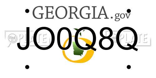 JO0Q8Q Georgia License Plate