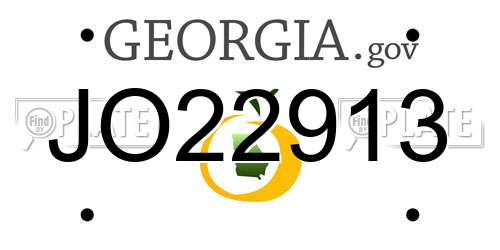 JO22913 Georgia License Plate
