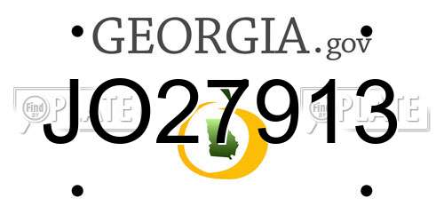 JO27913 Georgia License Plate