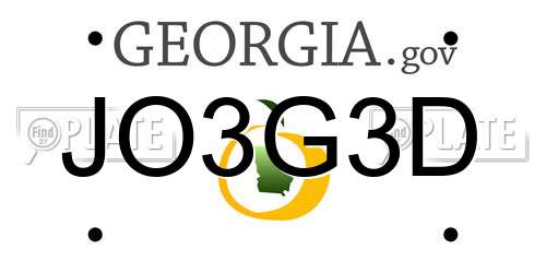 JO3G3D Georgia License Plate