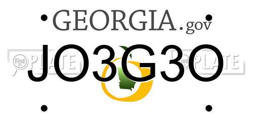 JO3G3O Georgia License Plate