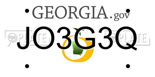 JO3G3Q Georgia License Plate