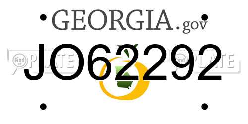 JO62292 Georgia License Plate