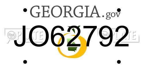 JO62792 Georgia License Plate