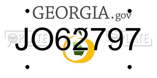 JO62797 Georgia License Plate