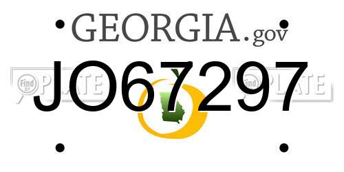 JO67297 Georgia License Plate
