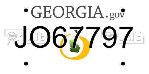 JO67797 Georgia License Plate
