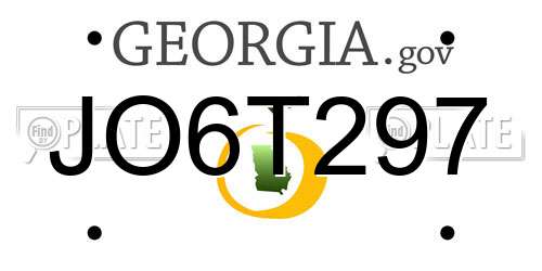 JO6T297 Georgia License Plate