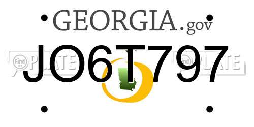 JO6T797 Georgia License Plate