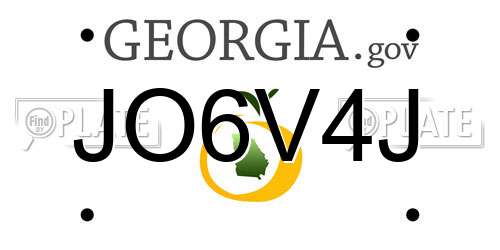 JO6V4J Georgia License Plate