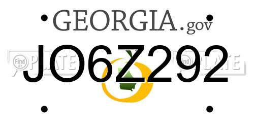 JO6Z292 Georgia License Plate