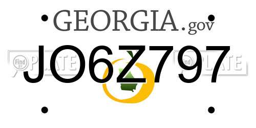 JO6Z797 Georgia License Plate
