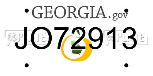 JO72913 Georgia License Plate