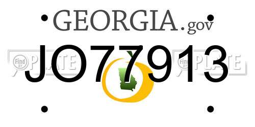 JO77913 Georgia License Plate
