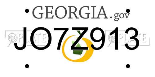 JO7Z913 Georgia License Plate