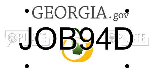 JOB94D Georgia License Plate