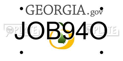JOB94O Georgia License Plate