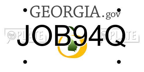 JOB94Q Georgia License Plate