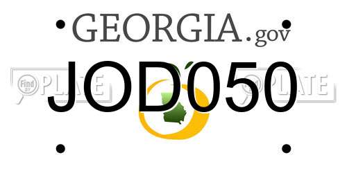JOD050 Georgia License Plate