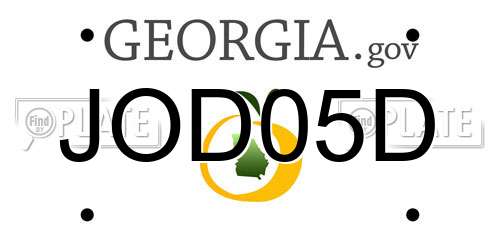 JOD05D Georgia License Plate
