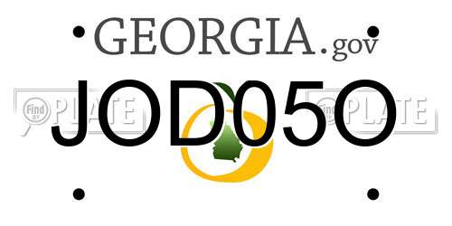 JOD05O Georgia License Plate