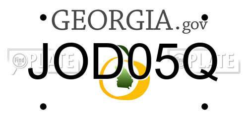 JOD05Q Georgia License Plate