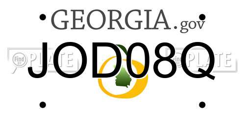 JOD08Q Georgia License Plate