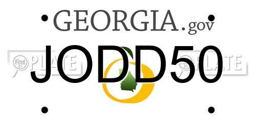 JODD50 Georgia License Plate