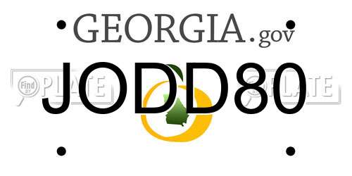 JODD80 Georgia License Plate