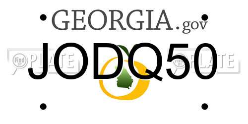 JODQ50 Georgia License Plate