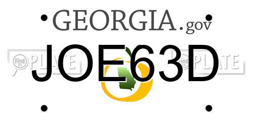 JOE63D Georgia License Plate