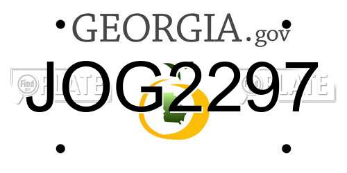 JOG2297 Georgia License Plate