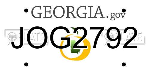 JOG2792 Georgia License Plate