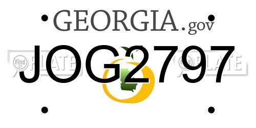JOG2797 Georgia License Plate