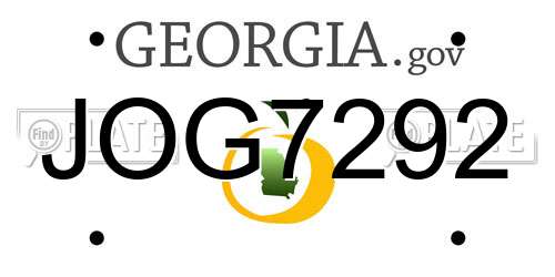 JOG7292 Georgia License Plate